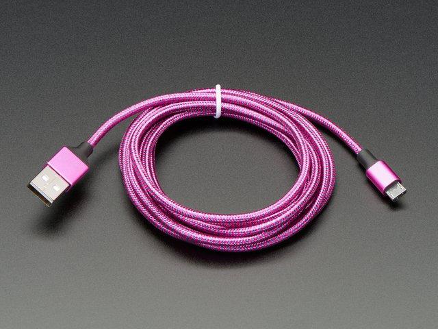 95 IN STOCK ADD TO CART Pink and Purple Braided USB A to