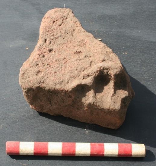 A large roman brick fragment was also found with the deep finger marks of its maker impressed into its corner.