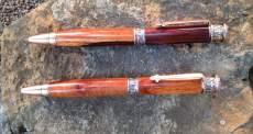 hardwood trees Pen price + $5 30 caliber bolt action & Faith, Hope & Love - $30-35 depending on wood Example of Burled Wood Various hardwoods 30 Caliber bolt action Faith, Hope & love *Pens are