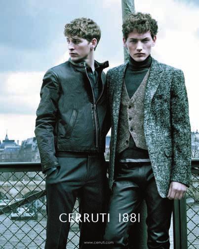 24 25 advertising campaign fall/winter 2011 Designed as a tribute to modern heroes, Cerruti 1881 s fall/winter 2011 ad campaign was distinctly trendy and contemporary, a representation of the brand s