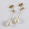 Lot: 138 Lot: 143 Pair of cultured pearl drop earrings, comprising slightly oval shaped stones, approx.