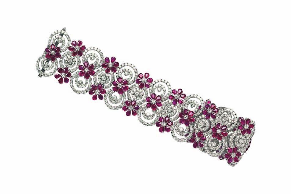 The exquisite handcrafted ruby and diamond collection is an array of rings, pendants, neck pieces and bracelets.