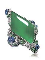 2600 2600 Designed as a lozenge-shaped jadeite plaque measuring approximately 31.90 x 16.95 x 4.