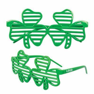 Product Name Shamrock Shutter Glasses Description Your brand will be in the green and stylin' toward a memorable St. Patrick's Day every year when you give your clients these shamrock shutter glasses!