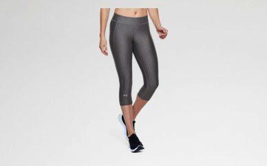 UA HG Armour Capri 1309652 Compression: Ultra- Zght, second- skin fit for a locked- in feel.