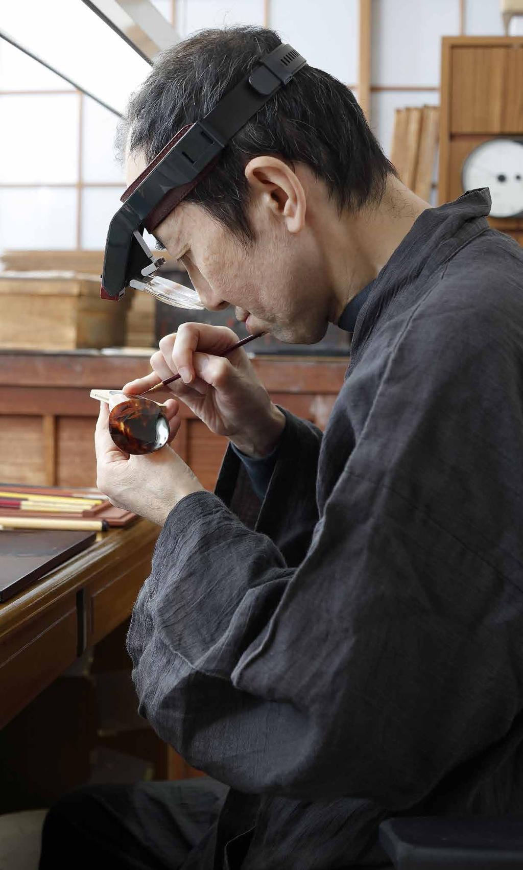 Making of Chopard s L.U.C XP Urushi Year of the Pig; Kiichiro Masumura applying the ancient Japanese lacquer technique, of which he is a master. www.chopard.