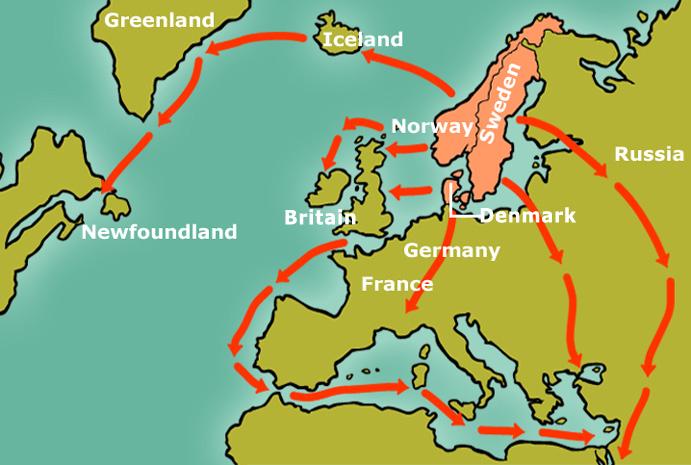 Where did Vikings settle? Some Viking ships brought families to Britain looking for land to farm. Good farmland was scarce in the Vikings' own countries.