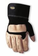 Ventilated premium grain pigskin. OverWrap fingertips for extra wear. Airdex breathable stretch spandex back available in black or assorted colors. Anti vibration padded reinforced palm patch.