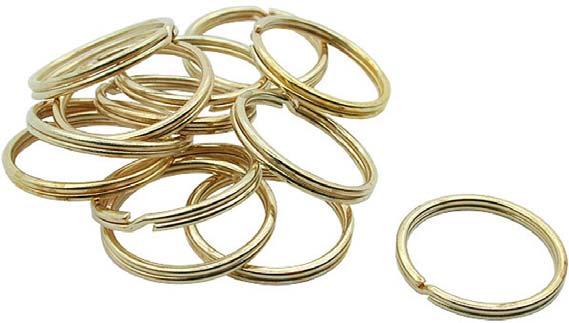 1/4 ) Nickel-Plated Steel Box of 1000 7052E-COL 7052E/1K-COL Brass plated split rings This particular type of split ring is more unusual as it is made from brass