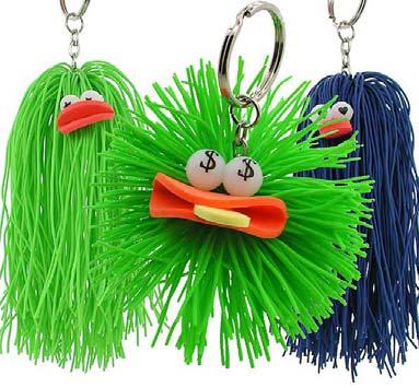 Cute rubbery hair key rings Come in a mixed box of different colours, shapes and faces.