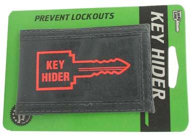 hider Perfect for carrying important keys. Same size as a credit card to fit in a wallet. Durable plastic holds two standard keys or one larger headed key.