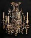 Lot #466: Louis XVI-Style Silvered Metal and Glass Eight-Light Chandelier, Modern 29 1/4 in., 25 in. diam. Estimate: $ 700.00 - $ 900.