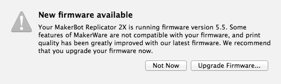 FIRMWARE Fig. 15.1 Keeping your firmware up to date will ensure that your MakerBot Replicator 2X always operates at its best.