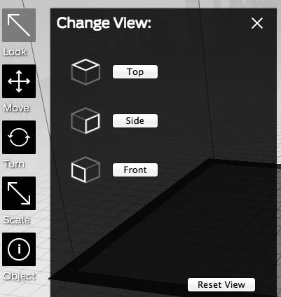 EXPLORING MAKERWARE CONTINUED LOOK [Fig. 7.3] Click the Look button or press the L key to enter Look mode. In Look mode, you can: Left-click and drag the mouse to rotate your view of the object.