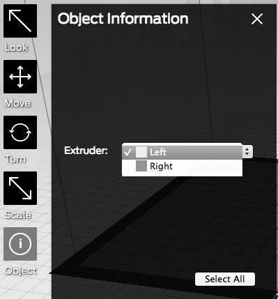 PRINTING WITH BOTH EXTRUDERS CONTINUED 8. Click the Add button. Navigate to where you stored the file Lotus_color2.stl. 9. MakerWare displays a dialog asking This object is off the platform.