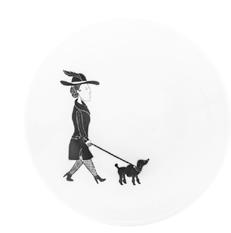 Woman with dog Ø: 8 cm Plate Woman with dog Ø: 20,7
