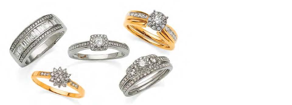9ct white gold TW 1/4ct WAS $950 $625 Save $325 Diamond rings $900 46. TW 56pts 45.