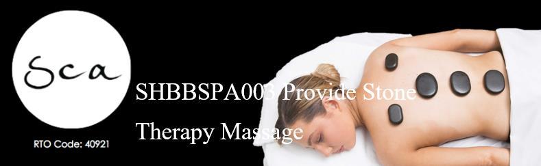 Duration: 5 weeks Full Time: One (1) day per week Day: 9:30pm 2/2:30pm Pre-Requisite SHBBBOS002 Provide Body Massage This unit describes the performance outcomes, skills and knowledge required to