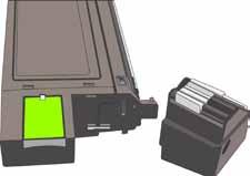 If the toner stops flowing before the cartridge is full, simply remove the toner, close the cap, turn the bottle upside down and tap it on a table.