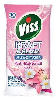 7 Viss Kraft And Glanz Anti-Bakteriell Allzwecktucher: Power And Shine Pink Lily Anti Bacterial All Purpose Wipes (Germany, May 2016) Description: Viss