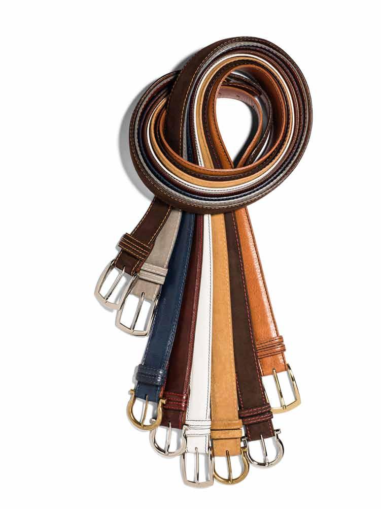 HILBURN Custom Belt 1 Pick from ten leather and suede straps 2 Select from six stitch