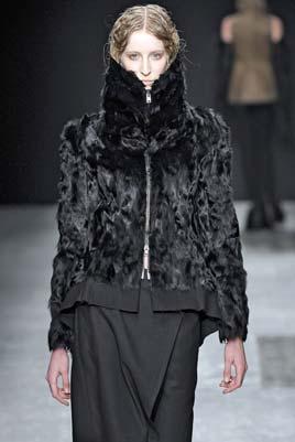 full glorious fur was worked into über cool cropped styling for a