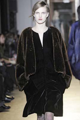 black-on-black jacquard with fur hood, while Christian Dior breathes new life into a