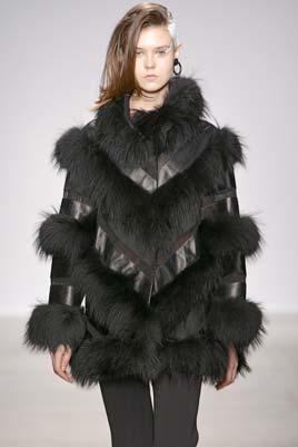 At Sacai, three different fur types were added to a nylon puffa