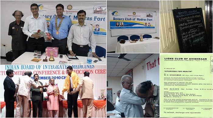 Sivakumar are frequently invited by Lions, Rotary Clubs
