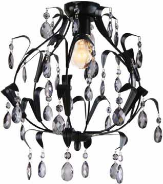 with clear drops 1 x 60W Max 1 light IY chandelier H
