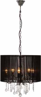Paris Paris sku 050192 5 light chandelier H 500mm ia 540mm chrome with black string shade 5 x 40W S Max