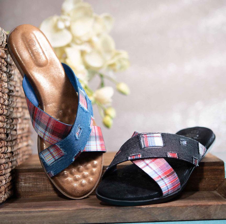 Heavenly Sole LIKE WALKING ON AIR! THESE DENIM SLIDES HAVE MEMORY FOAM IN THE SOLE FOR ALL DAY COMFORT AND STYLE.