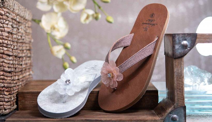 Wanderlust Sole FEMININE & FLIRTY, THESE SANDALS ARE ADORNED WITH A UNIQUE RESIN FLOWER WITH CRYSTAL CENTER.