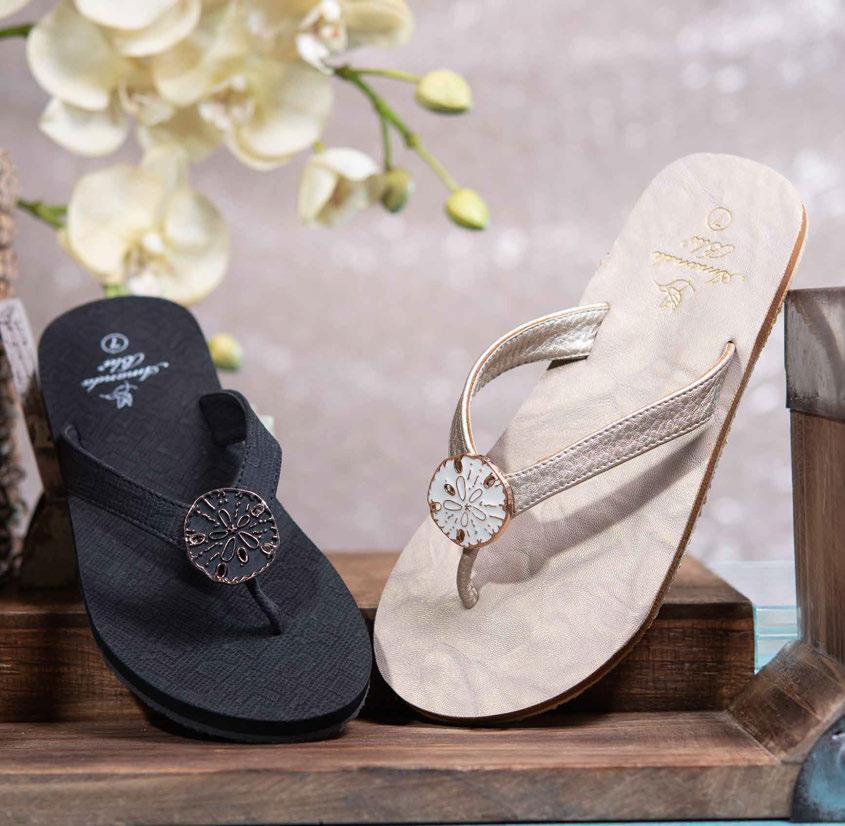 SOLES ARE MADE OF OUR FAMOUS WANDERLUST EVA WITH ARCH SUPPORT FOR ALL DAY COMFORT.