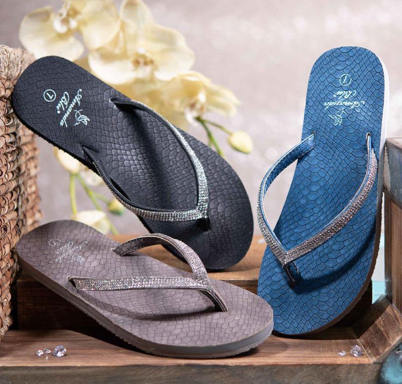 Wanderlust Sole OUR FAMOUS VANNA SANDAL IS BACK WITH A CHIC NEW LOOK FOR SUMMER. SAME GREAT BLING UPPER AND SUPER COMFORTABLE WANDERLUST EVA SOLES WITH ARCH SUPPORT.