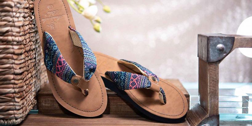 IKAT PRINTED FABRIC COMPLEMENTS THIS UNDERSTATED SANDAL, PERFECT TO ADD JUST A TOUCH OF JAZZ TO ANY SIMPLE OUTFIT. FOOTBED PROVIDES ARCH SUPPORT FOR ALL-DAY WEARABILITY.