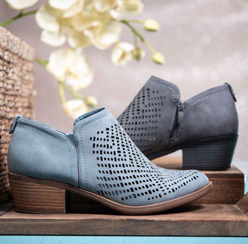 STAY ON-TREND WITH THESE SHOOTIES FEATURING CHIC CUTOUTS AND A STACKED 2 HEEL FOR ALL DAY COMFORT. 1-SIZE 6, 1-SIZE 7, 1-SIZE 7.5, 2-SIZE 8, 1-SIZE 8.5, 1-SIZE 9, 1-SIZE 9.