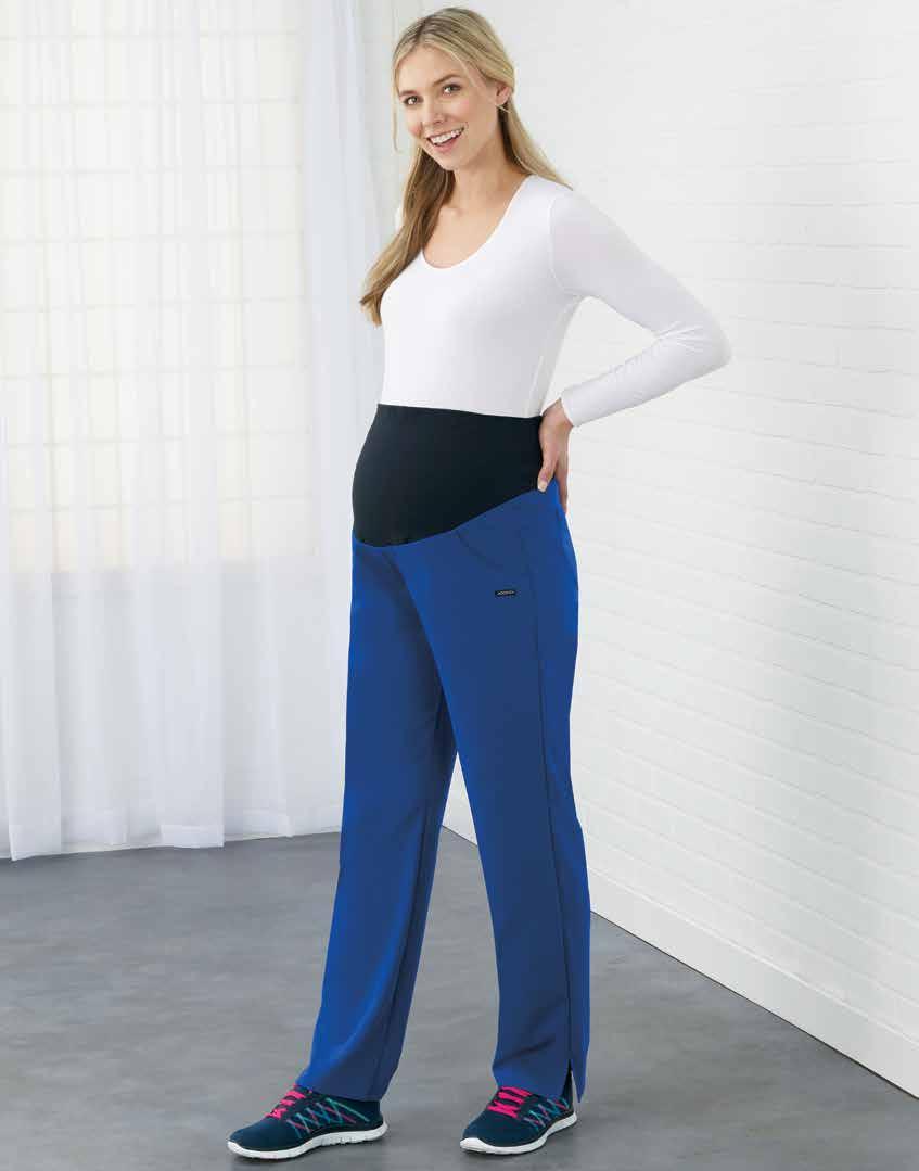 THE ULTIMATE MATERNITY PANT Pure comfort front and back stretch panel Two front and two back hip pockets Mock fly detail Side vents for ease of movement 16 leg opening with 31 ½ inseam TRI-BLEND