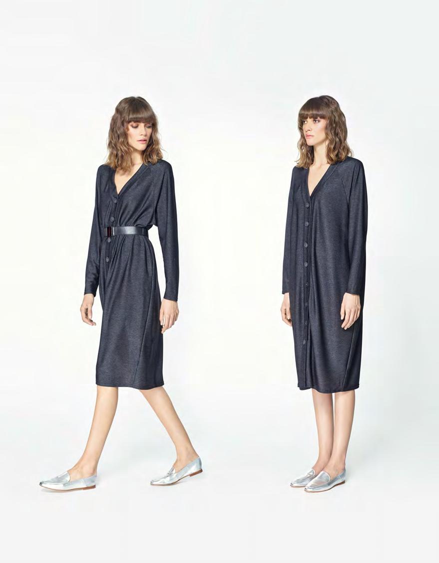 P170165A Cardigan dress (with faux