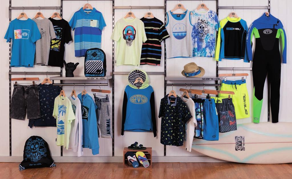 SS16 // Boys Apparel Fluro Surf: A fresh new vibe for summer featuring statement fluro lime and yellow, with cyan blue and monochrome highlights.