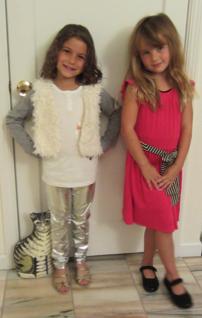 daughter and her friends model their favorite outfits so that the