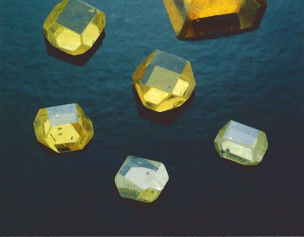 gem-quality synthetic diamond crystals approxinlately 1 ct in size (Strong and