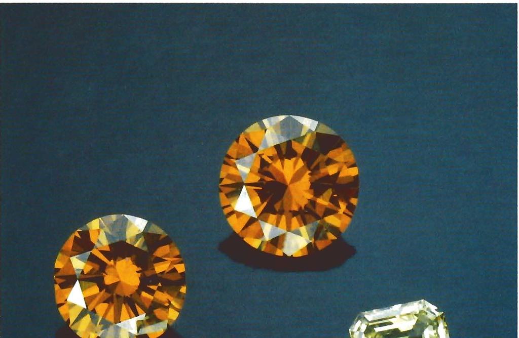 Figure 2. These six faceted De Beers synthetic diamonds (0.27-0.90 ct) were also examined for this study. They include the largest faceted synthetic diamonds that have ever been examined at GIA.