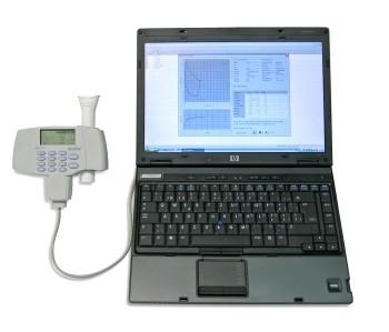 With line Cable and EasyWare Software The EasyOne Spirometer
