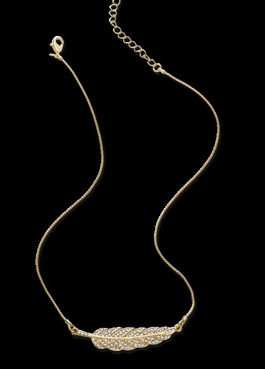 Necklace Gold-toned necklace featuring leaf shape pendant with