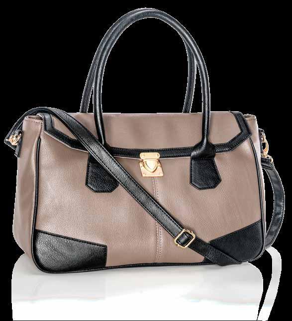 Fashion in the bag Vanessa Handbag Brown and black faux-leather handbag with gold-toned clasp and black