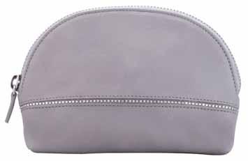 1 cm / 6 3 /4 4 3 /8 2 in Cosmetic Bag, M PZ / LE / PA 5082424 crystal silver shade/light grey / leather 17.3 11 5.