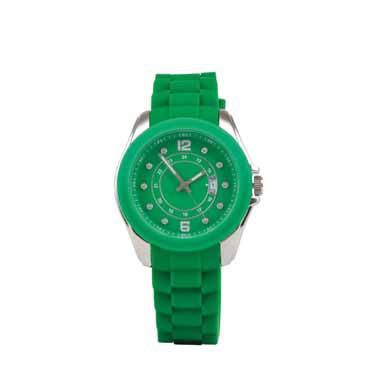 ACCESSORIES Watches NEW! NEW! Trend Watch Trend Watch 5120516 5120515 crystal/green / stainless steel / silicone crystal/blue / stainless steel / silicone 25 4.8 1.2 cm / 9 13 /16 1 7 /8 1 /2 in 25 4.