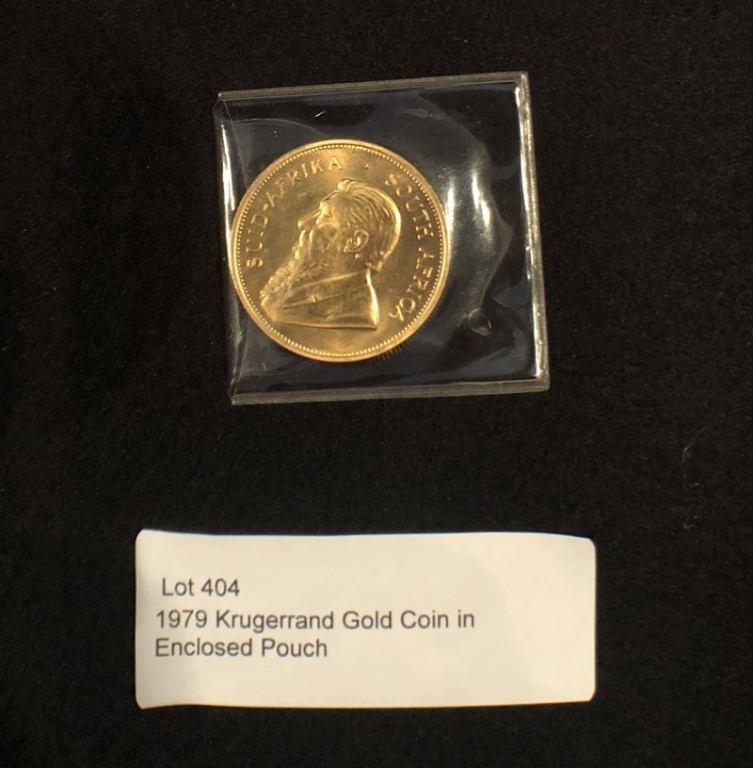 Coin Pendant 411 1978 Krugerrand Gold Coin - Enclosed