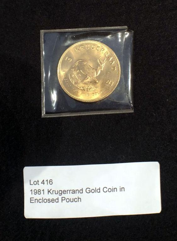 Krugerrand Gold Coin - Enclosed Pouch 407 1978